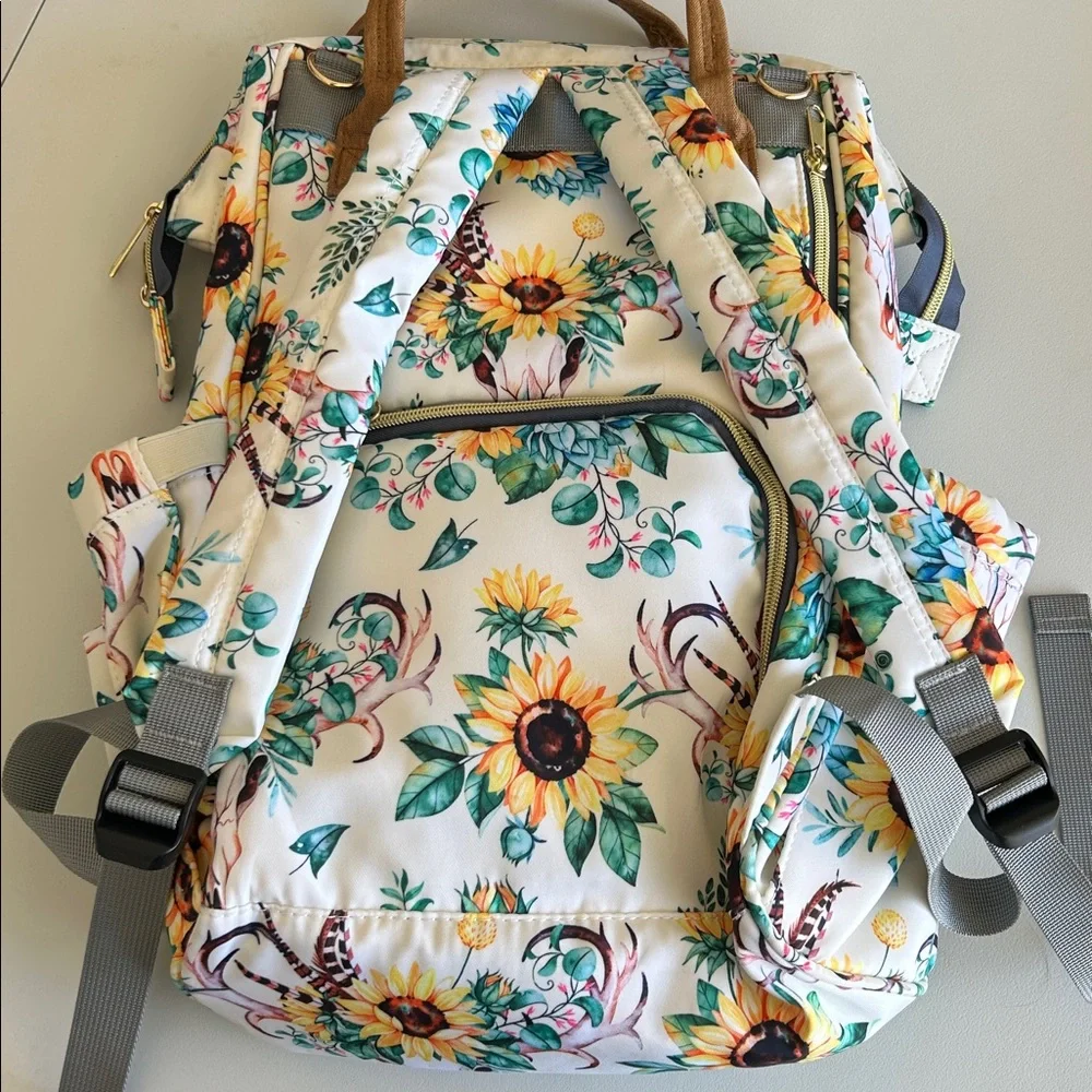Floral Sunflower Diaper Backpack